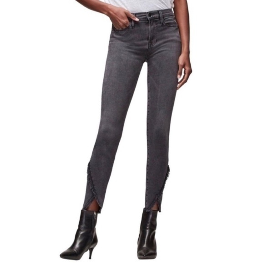 Frame Le High Skinny Quinby Asymmetrical triangle tulip hem Raw Hem  SZ 26
